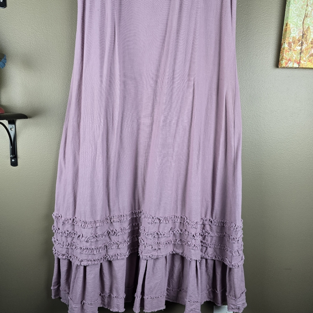Apu A People United Mauve Sleeveless Boho Shabby Chic Maxi Dress Large - Picture 2 of 16